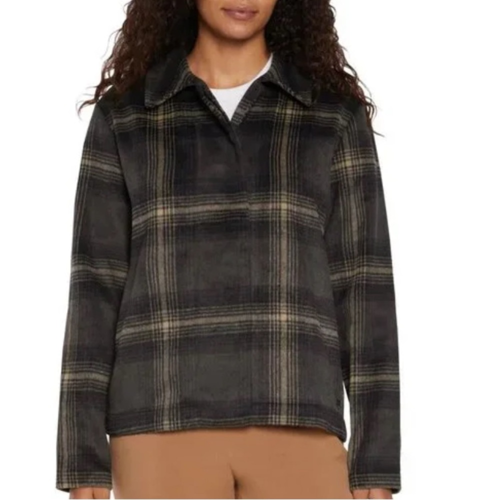 Banana Republic Black and Gray Plaid Utility Jacket, XXL, NWT